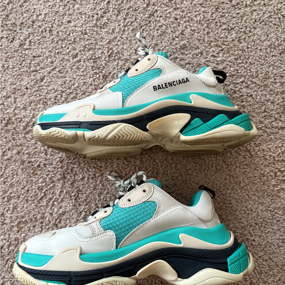 Balenciaga Gray Blue Chunky Sneakers